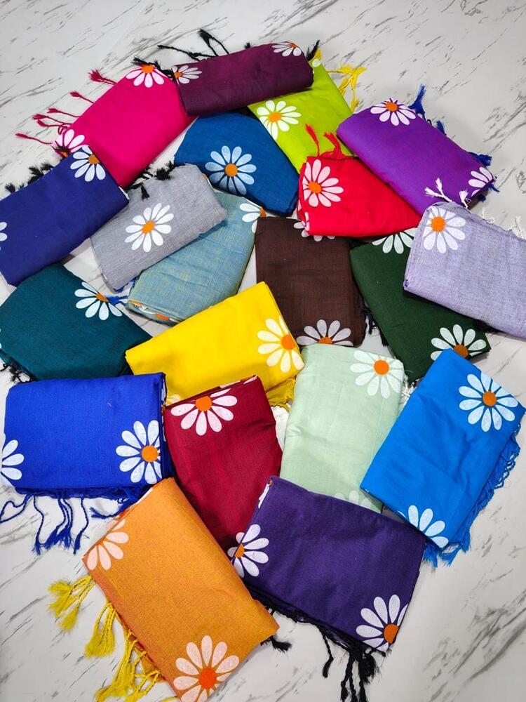 Handloom Khadi Cotton Saree With Hand Painted Work