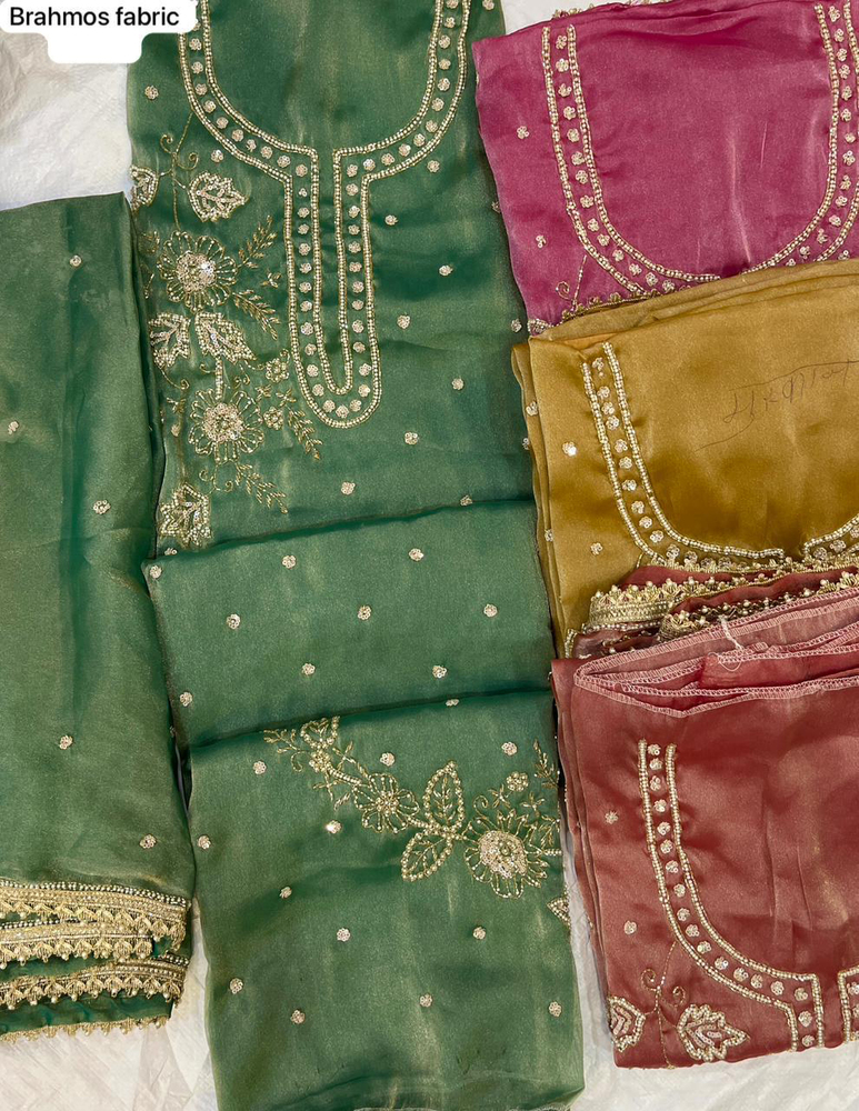 Brahmos Fabric Unstitched Suit - Color: Multicolor