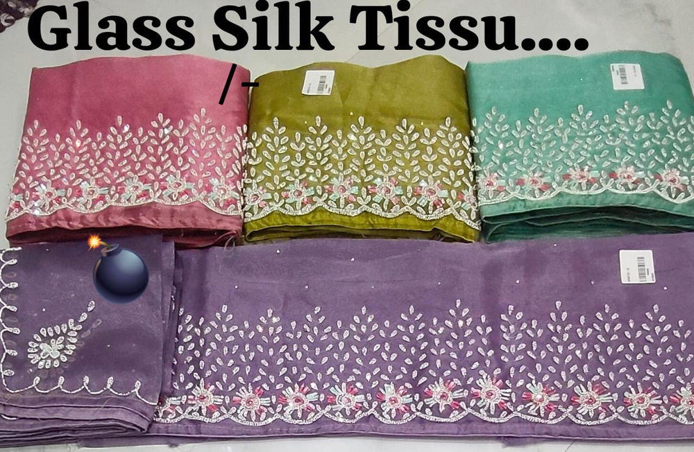 Glass Silk Tissue Unstitched Suit - Color: Multicolor