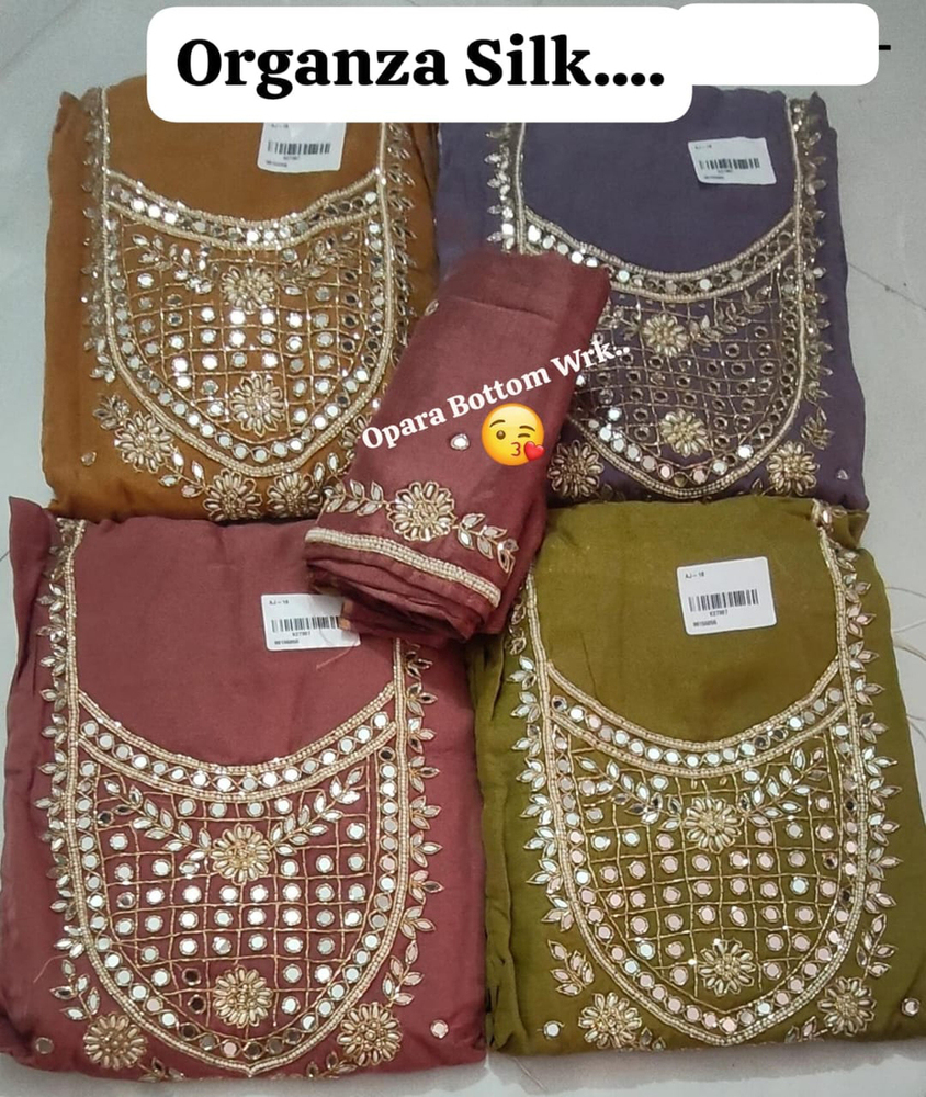 Organza Silk Unstitched Suit