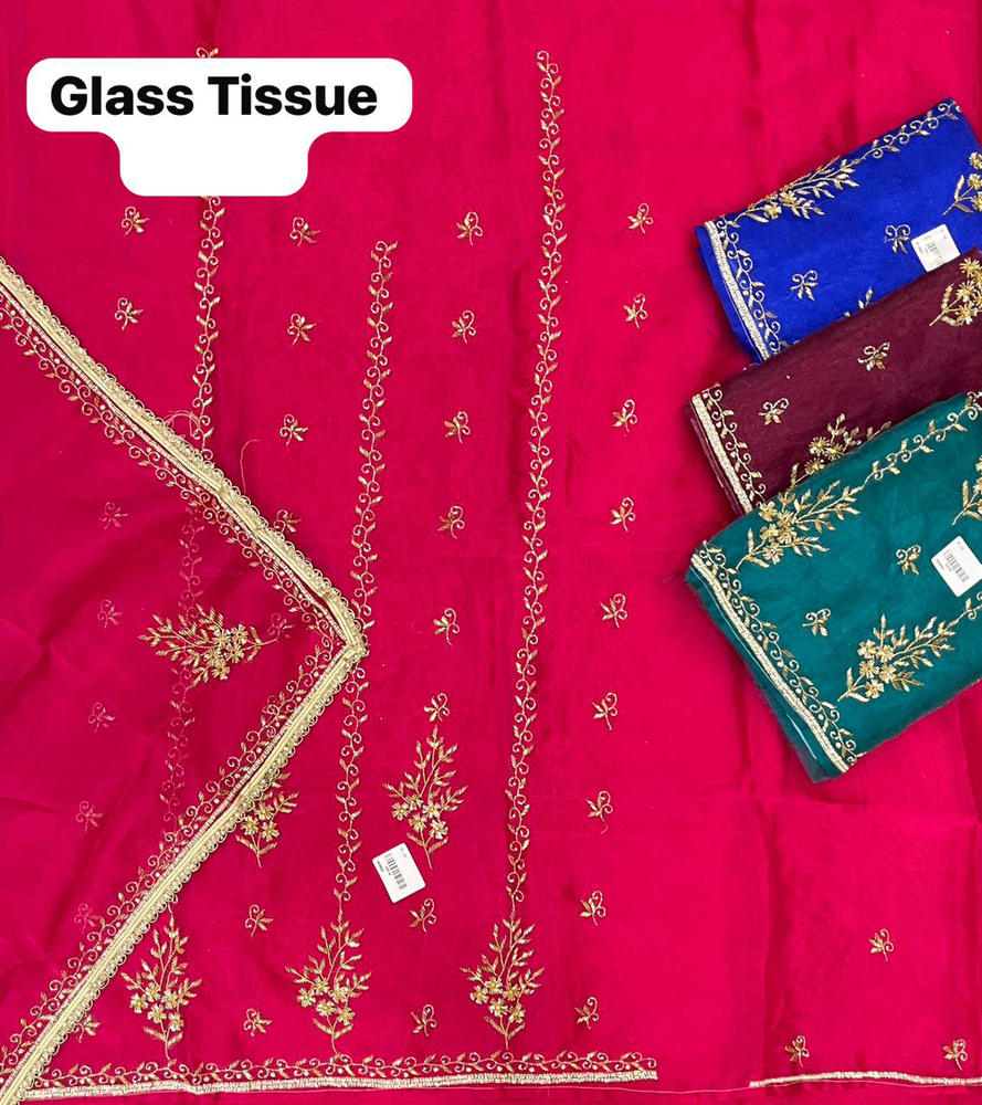 Glass Tissue Fabric Unstitched Suit
