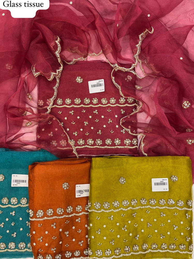 Glass Tissue Fabric Unstitched Suit