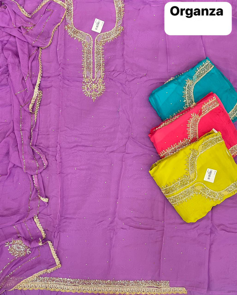 Organza Fabric Unstitched Suit