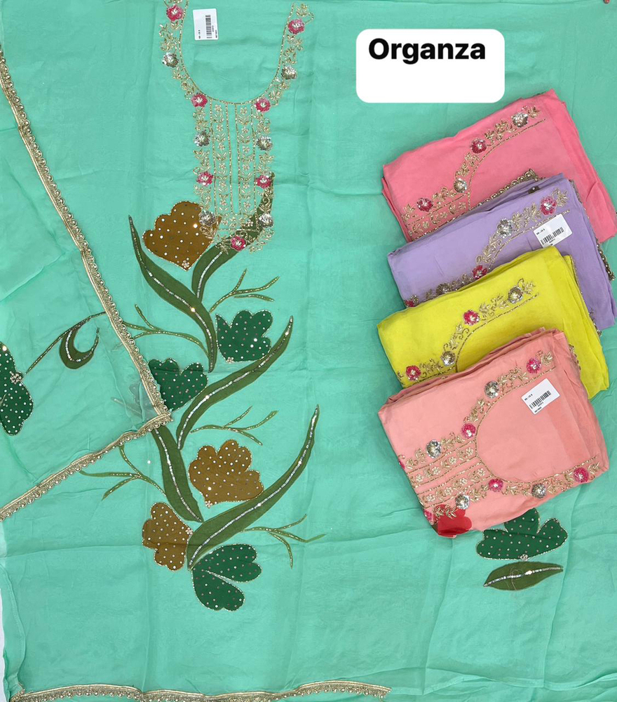 Organza Fabric Unstitched Suit