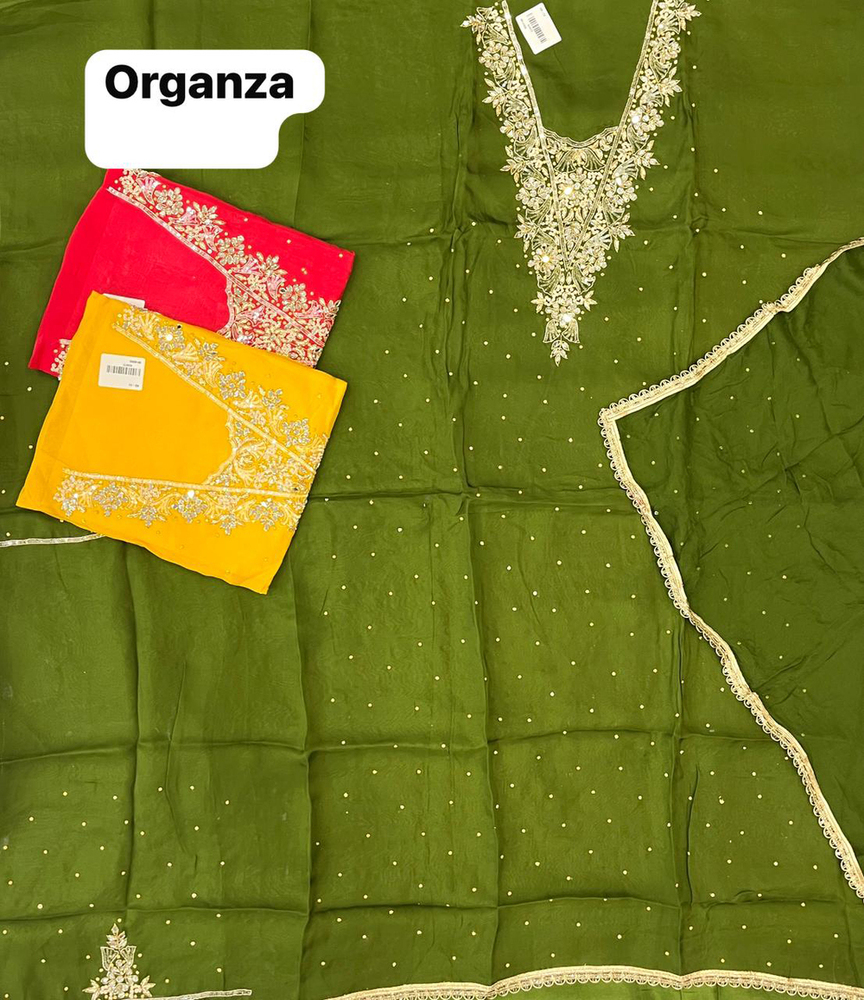 Organza Fabric Unstitched Suit