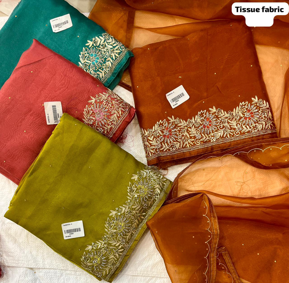 Tissue Fabric Unstitched Suit - Color: Multicolor