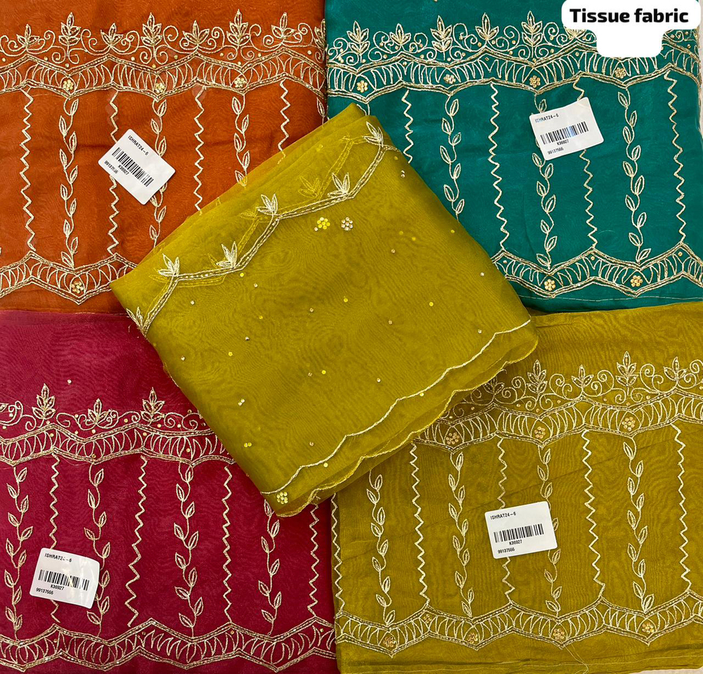 Tissue Fabric Unstitched Suit - Color: Multicolor