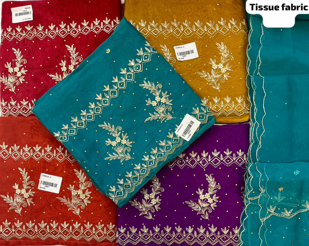 Tissue Fabric Unstitched Suit - Color: Multicolor