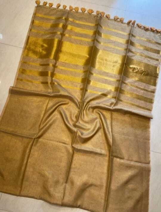 Tissue linen sarees