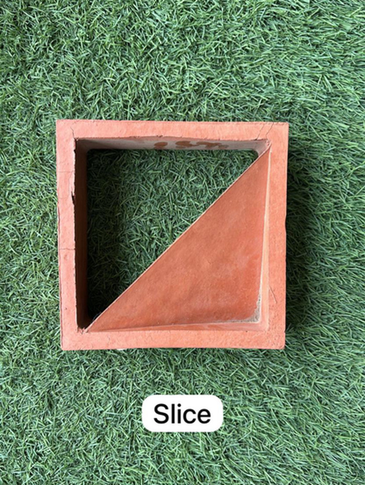 8X8 Slice Terracotta Jali - Color: Red