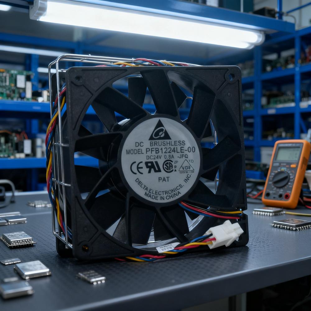 DELTA PFB1224LE-00 24V DC 0.8A 9225mm Axial Flow Fan Industrial Aluminum Ball Cooling Fan