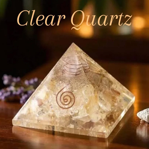 Clear Quartz Pyramid - Color: Multicolor