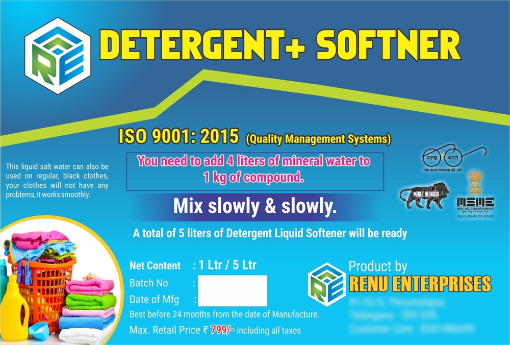 Detergent + Softener Compound - Color: White