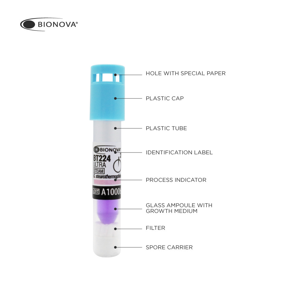 20min Biological Indicator For Steam Sku: Bt224 - Color: Blue