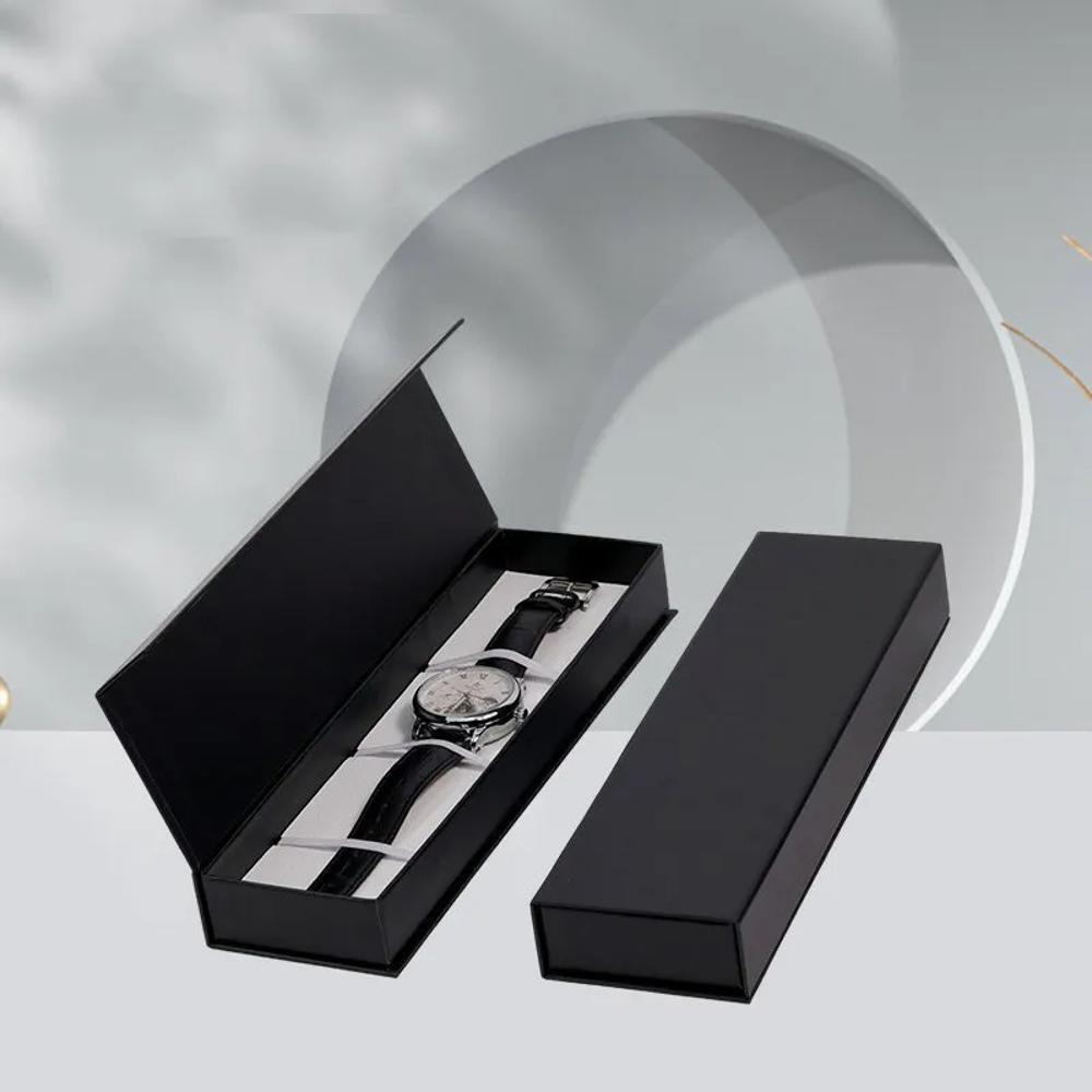 Black Magnet Watch Gift Case Box - Finishing: Matte Lamination