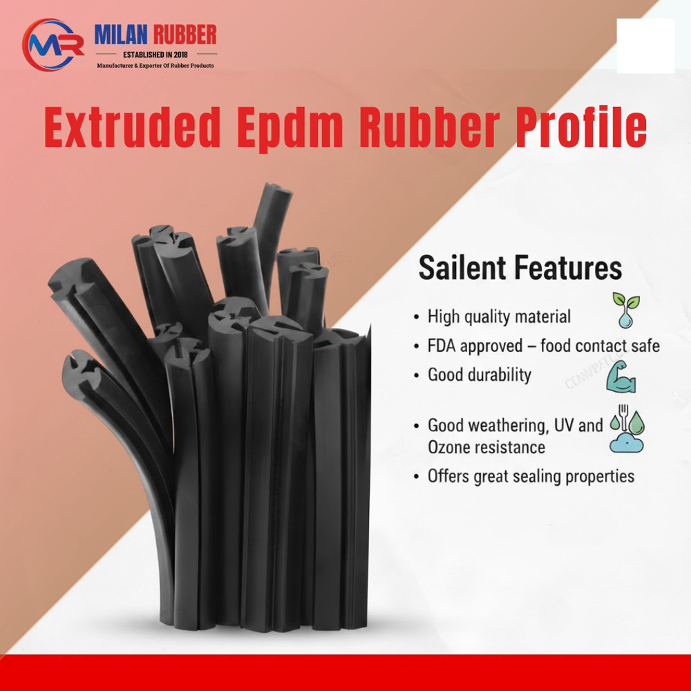 Black Extruded Epdm Rubber Profile - Feature: Flexible & Quality