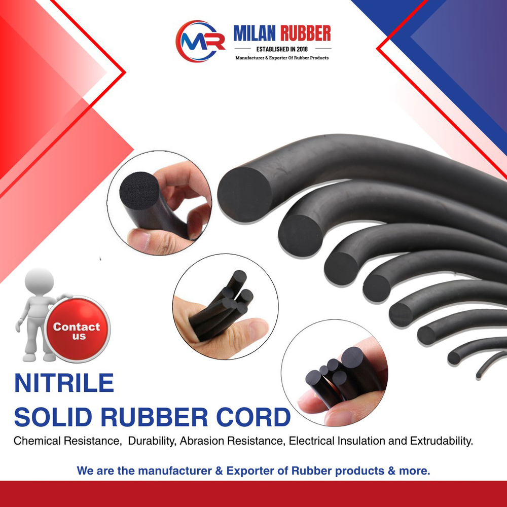 Nitrile Solid Rubber Cord - Color: Black