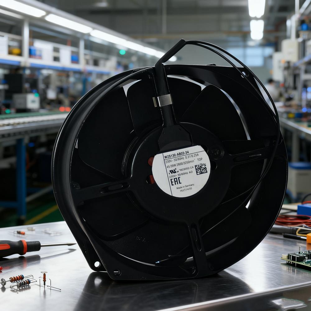 EBM PAPST W2S130-AB03-34 230V 45/39W All-Metal Cabinet 2800RPM Exhaust Ball Bearing Cooling Fan
