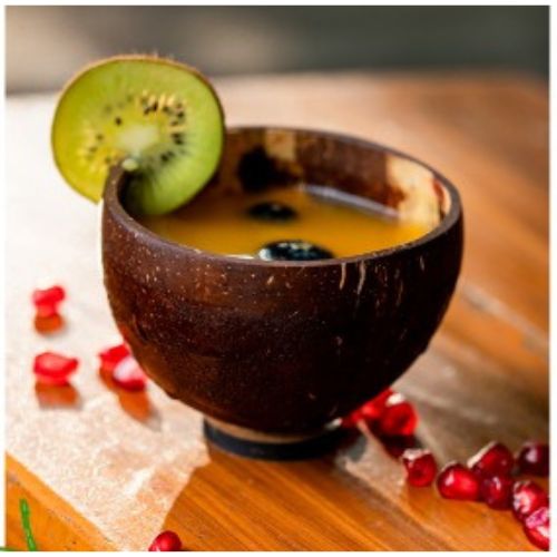 Shot Glass Wooden Base Coconut Shell Base