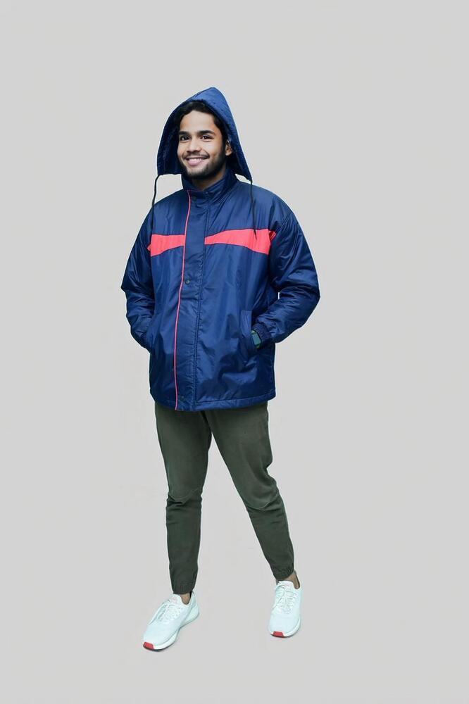 Blue Mens Winter Jacket - Design: Fancy