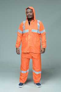 Safety Rain Suit - Color: Fluorescent Orange / Green