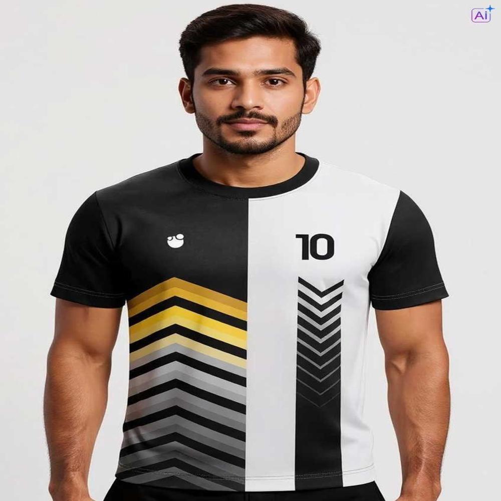 Plain Knit Half Sleeves Round Neck T Shirt