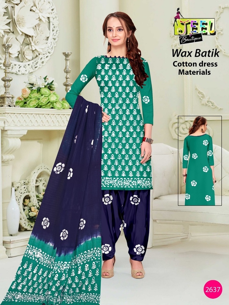 Jeel Contrast wax Batik Dress Material