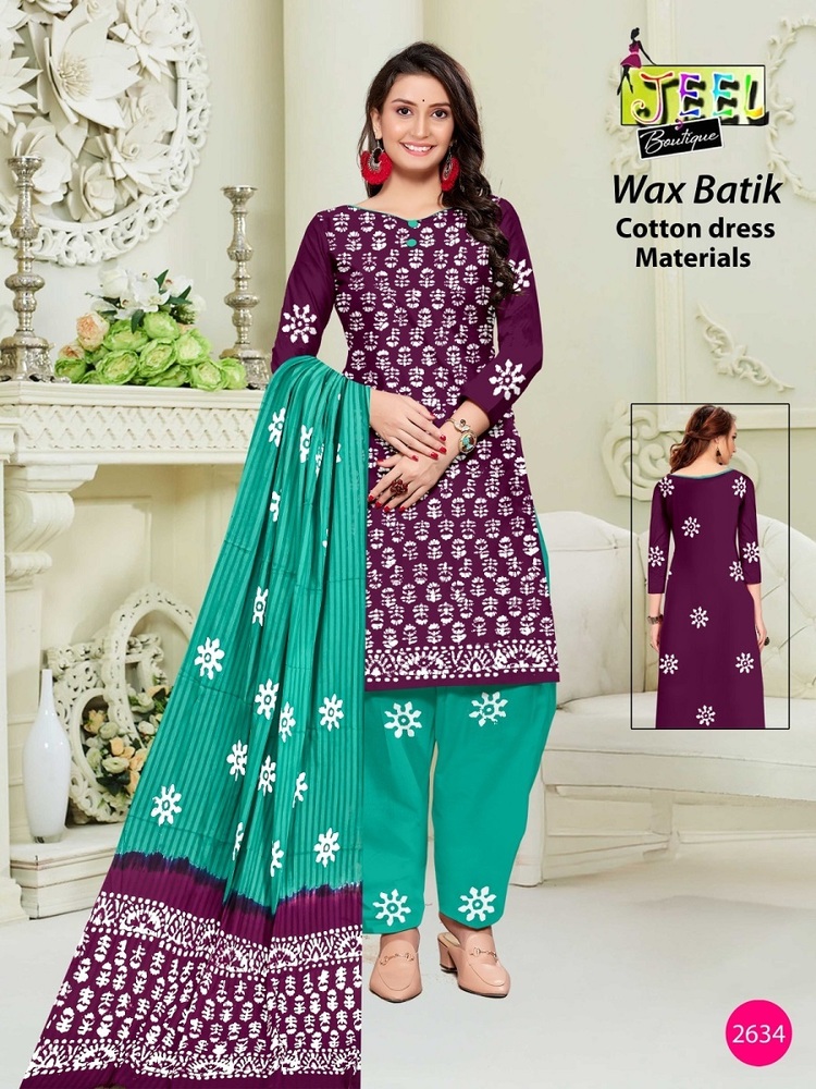 Jeel Contrast wax Batik Dress Material