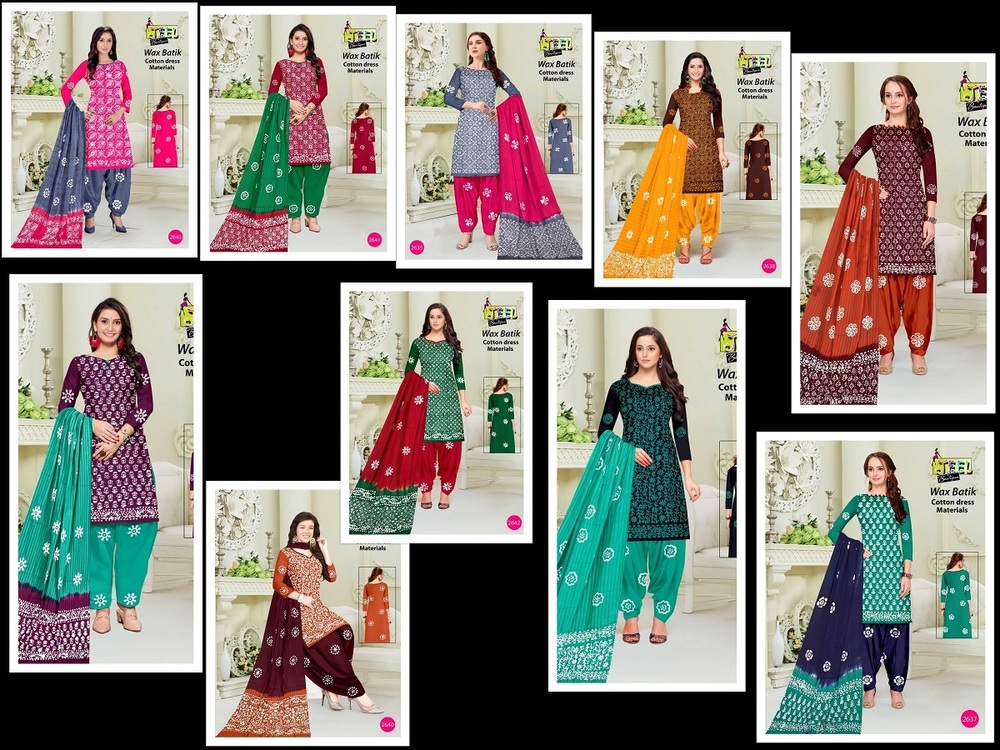 Jeel Contrast wax Batik Dress Material