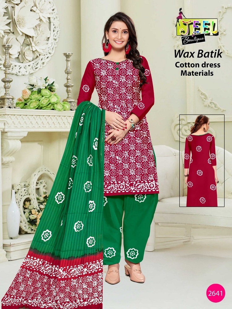 Jeel Contrast wax Batik Dress Material