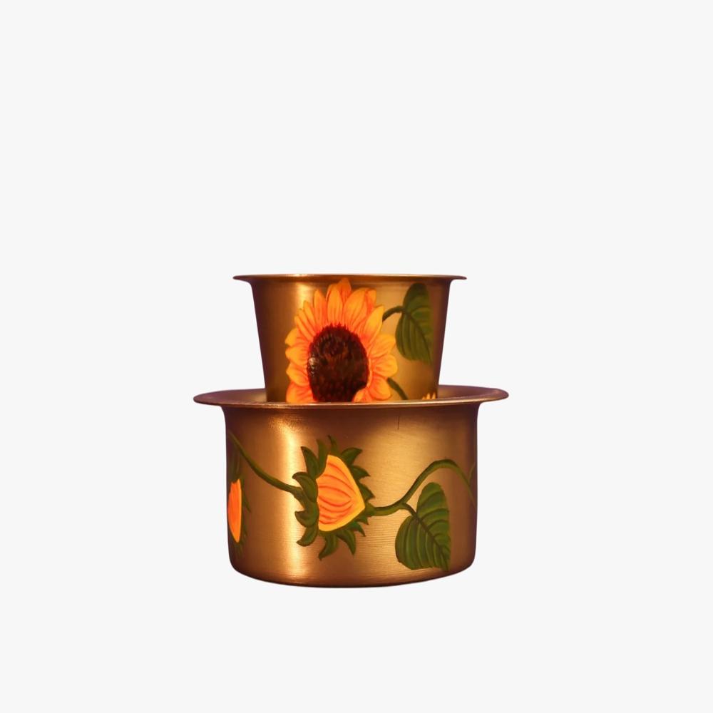 Flower Printed Dabara Set - Capacity: 200 Milliliter (Ml)