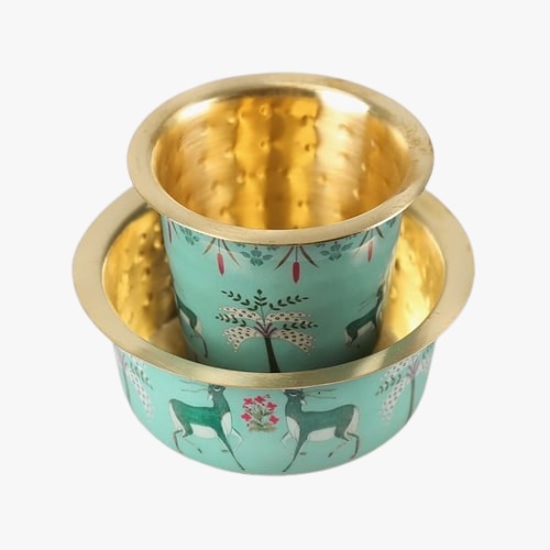 Flower Printed Dabara Set - Capacity: 200 Milliliter (Ml)