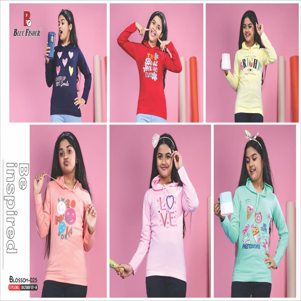 Girl's Blue Color Hoodies