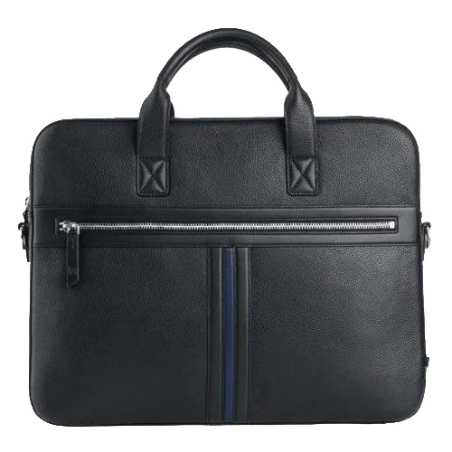 Black Leather Laptop Bag - Design: Modern