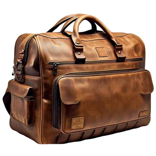32 L Leather Laptop Bag - Color: Brown
