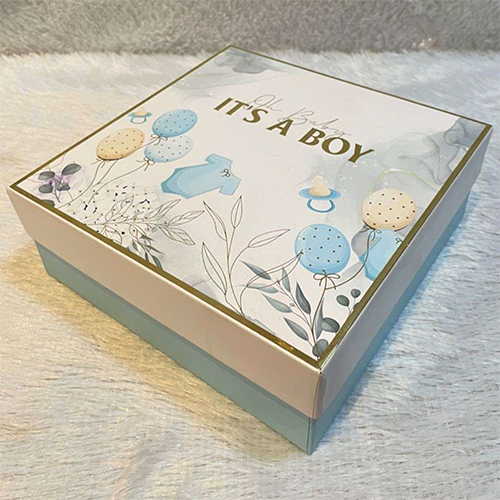 8X8X3 Inch Baby Announcement Box - Color: Multicolor