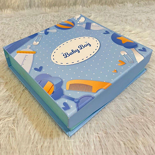 5X5X1.25 Inch Baby Boy Box - Color: Multicolor