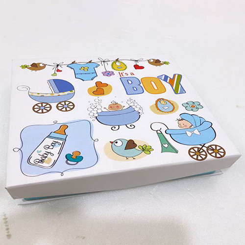 6X6X1.5 Inch Baby Boy Box - Color: White
