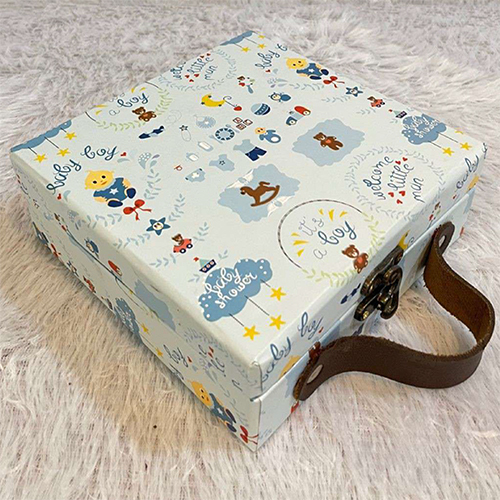 6x6x2 Inch 9 Cavity Trunk Baby Boy Box