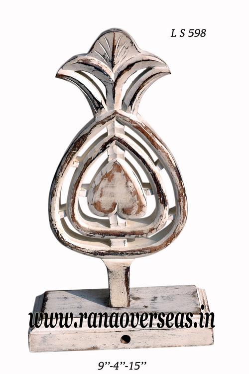 Wooden Lamp Base - 9x4x15 Inches | Painted Finish, Carved Design, Antique Imitation Style, Customizable Color and Packaging