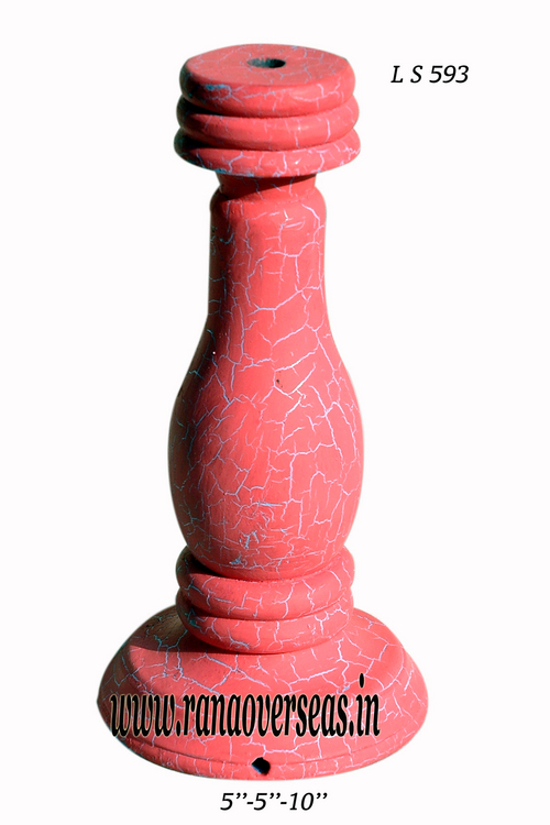 Painted Wooden Lamp Base.