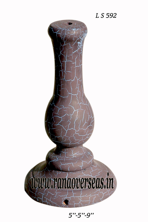 Wooden Lamp Base - 5 x 5 x 9 inches | Customizable Color, Painted Finish, Carved Antique Imitation Design for Home and Wedding Decoration