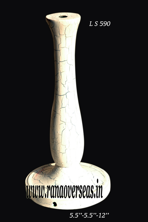 Painted Wooden Lamp Base.