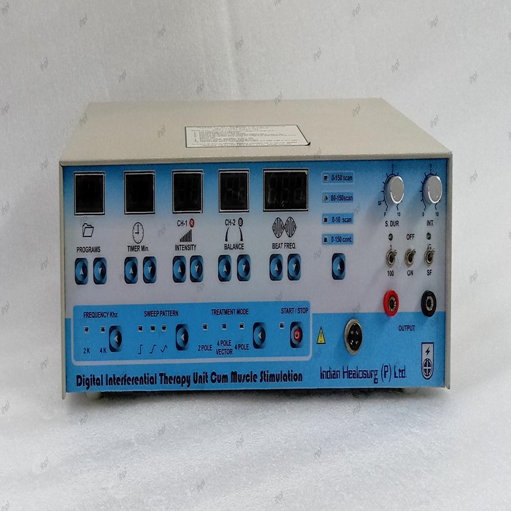 Interferential Therapy Unit - Medium Frequencies: 2/4 Khz, Base Frequency: 0-150 Hz | Digital Timer, Dual Channel Balance, Iec 601-1 Compliant