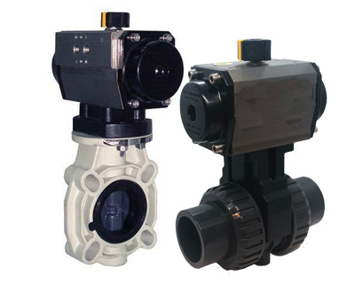 Pneumatic Actuation Valve - Color: White & Black
