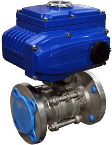 Electrically Operated Ball Valve - Color: Silver & Blue