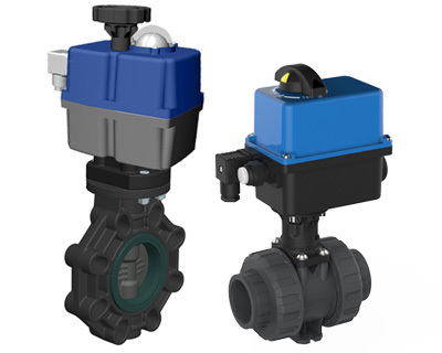 Electric Actuation Valve - Color: Black & Blue