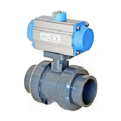Upvc Pneumatic Actuation Ball Valves - Color: Grey