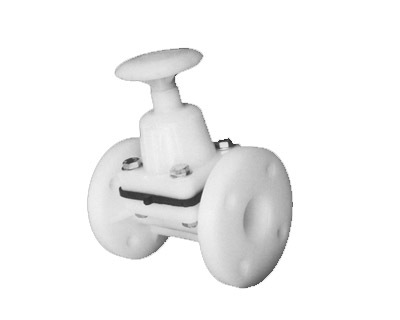 White Pp Flange End Diaphragm Valve - Color: Silver