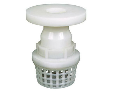 Flange End Pp Foot Valve - Color: White